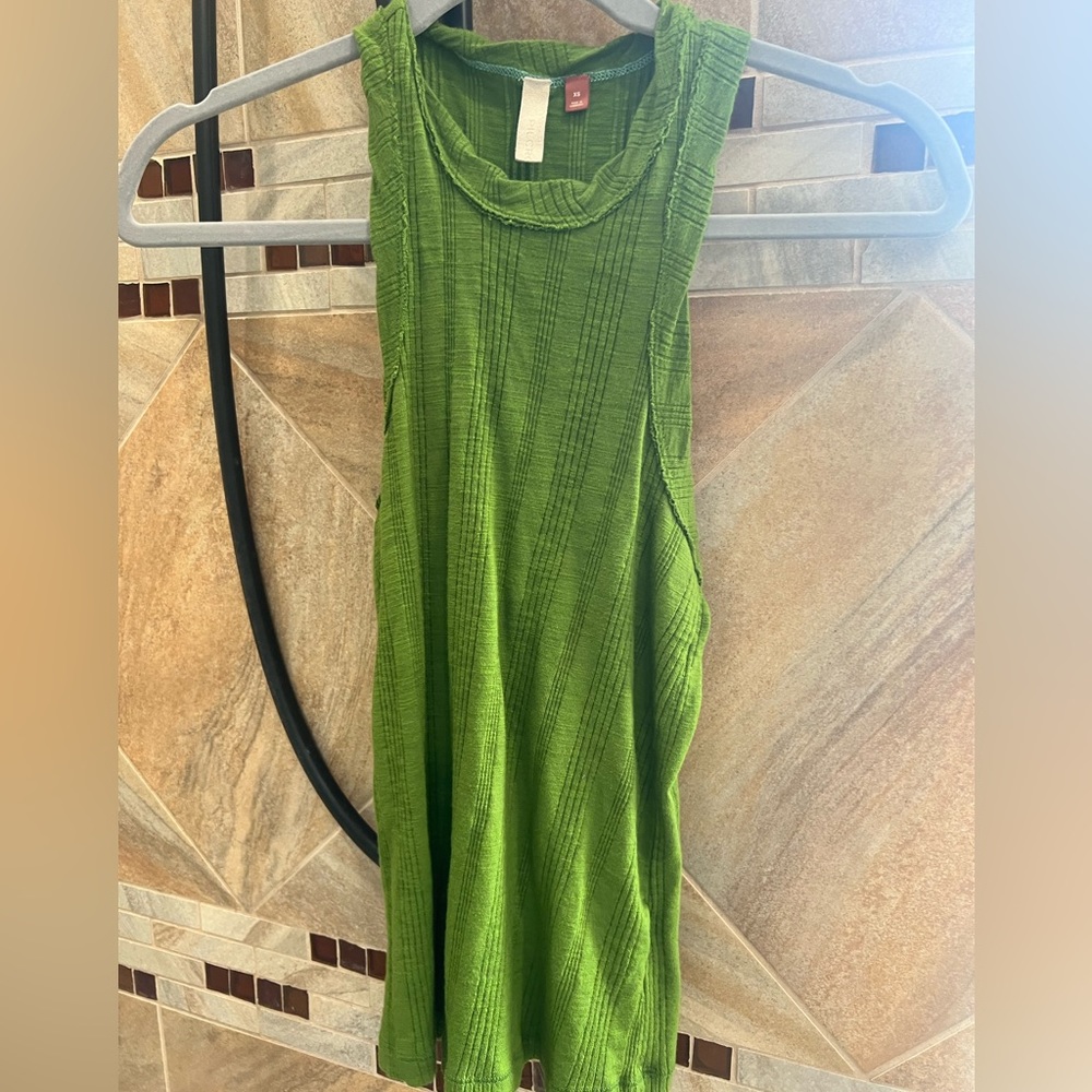 Anthropologie dark green razorback you tank